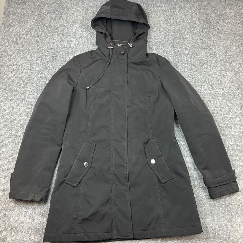 HFX Womens Size Small Black Water Resistant Hooded Parka Jacket